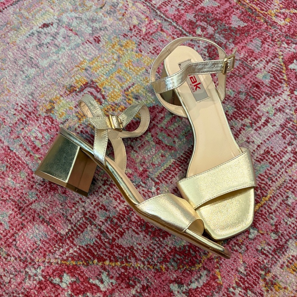 NAK Shoes Made in Italy Gold Block Heal Sandals